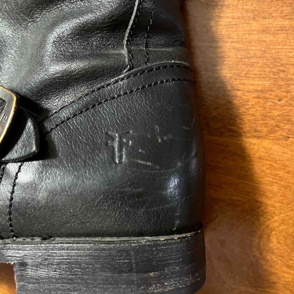 Frye biker rockabilly tall boots black 8.5M - Picture 8 of 11